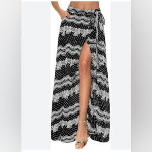 Afibii Chiffon Summer Beach Maxi Wrap Skirt.